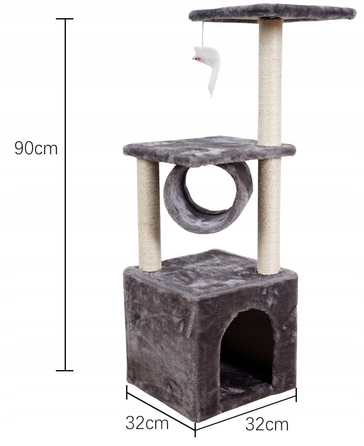 Когтеточка для котів Omna, бежева, сизаль, 61-100 см, 5 рівнів