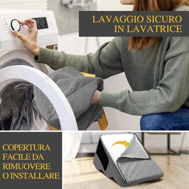 Сходинка для собак Masthome: 3 сходинки, 40 см, для маленьких собак та котів, сіра (губка)