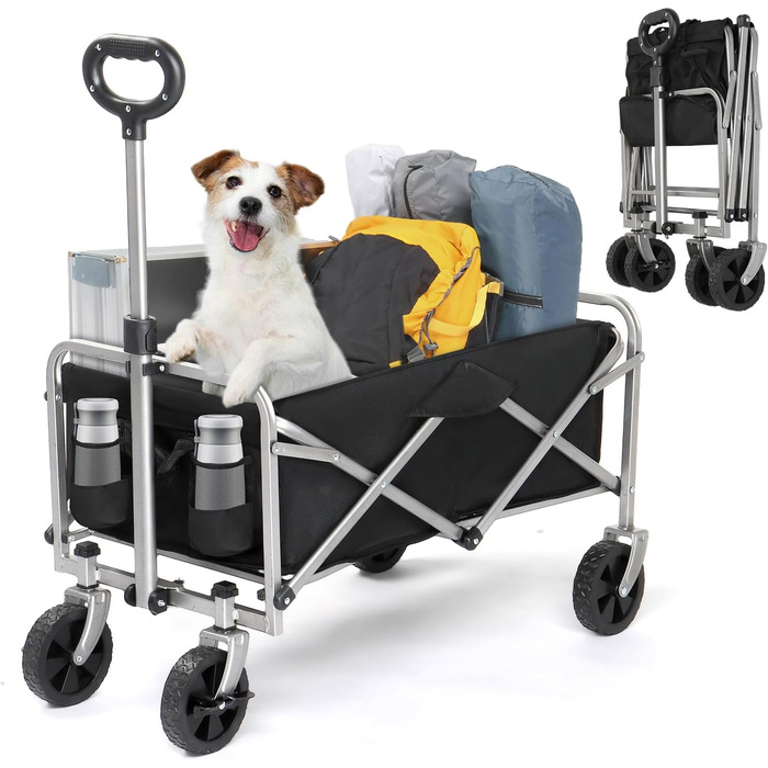 Бонло Котловий візок складний, 100 кг, 600D Оксфорд, сталевий каркас, 74,5×45,5×84 см, чорний