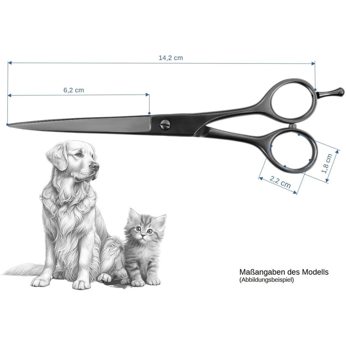 Професійна ножиця для грумінгу собак Weltmeister Solingen: ножиці для стрижки та формування гриви з мікрозубом, 5,5 дюймів (14,2 см), сатинова обробка, преміум-якість, Made in Germany