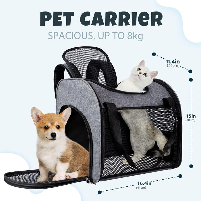 Рюкзак для кота з вікном, складаний рюкзак для собак, переноска для тварин до 8 кг