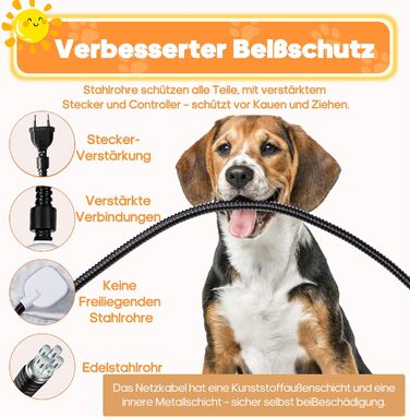 Електричний килимок для тварин 45x70 см - нагрівальний килимок для собак та котів з 9 температурними режимами (35–55℃) та таймером, бісостійкий кабель 1.8 м, 2 знімні чохли