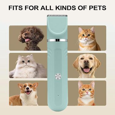 Набір для догляду за шерстю собак 4-в-1: професійні ножиці та акумуляторний триммер | для собак, котів, цуценят | зелений