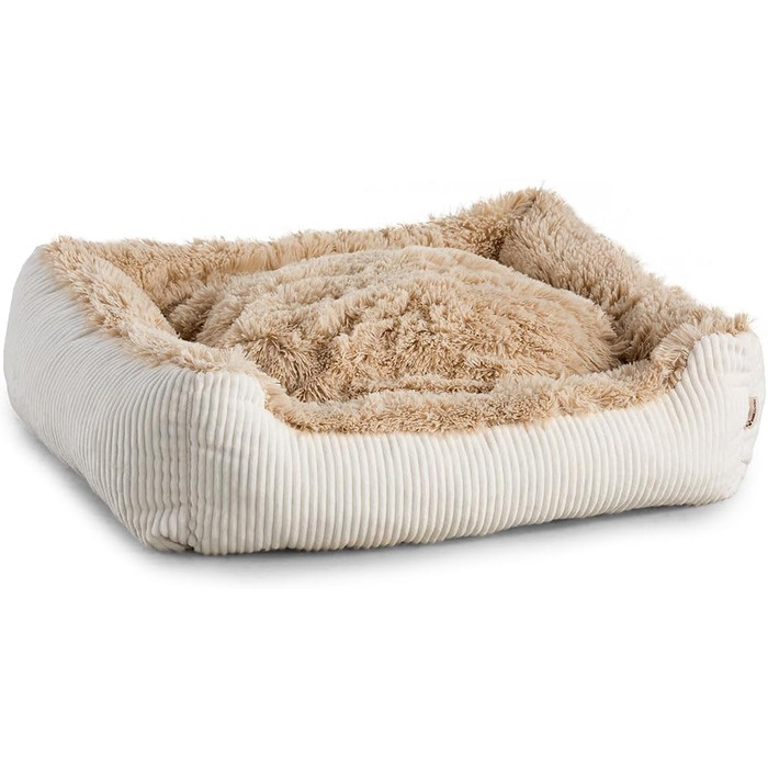 Gutekissen® Шерстяне ліжко для собак середніх порід - м'яке, миється, різні кольори та розміри (M - 80x70, Бежевий)