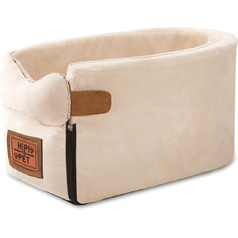 Автокрісло для собак Ergocar, підйомник для маленьких собак та котів до 6 кг, з ременями через плече, знімний, портативний, кошик для собак в авто, переносне ліжко для тварин в авто (білий)