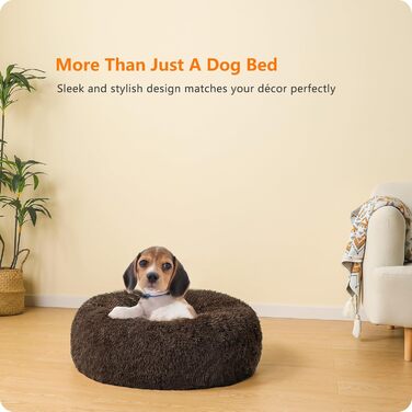 Ортопедичне ліжко для собак, кругле, м'яке, для котів та собак, 70 см Ø, (60x60x18 см), коричневе