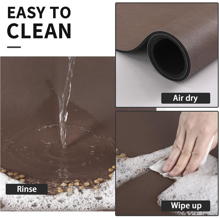 Килимок для годування домашніх тварин HotLive: вбираючий, для собак та котів, захист від бруду та води, 30x48 см (45x60 см), коричневий