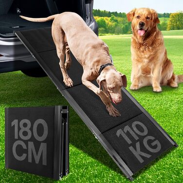 Рампа для собак Hunderampe - до 110 кг, складана, з антиковзким покриттям, для авто, вантажівок та SUV, переносна для собак середніх, великих та літніх