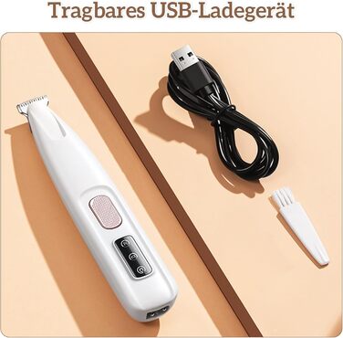 Тример для собак 3-в-1 електричний, вологостійкий з LED-підсвічуванням, тихий, для грумінгу лап, очей, вух, обличчя та тіла