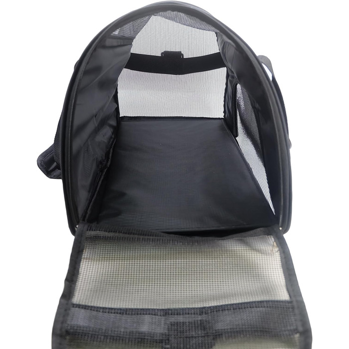 Переноска для котів та собак, м'яка, портативна, складана, схвалена авіаперевізниками (Mittel, чорний)