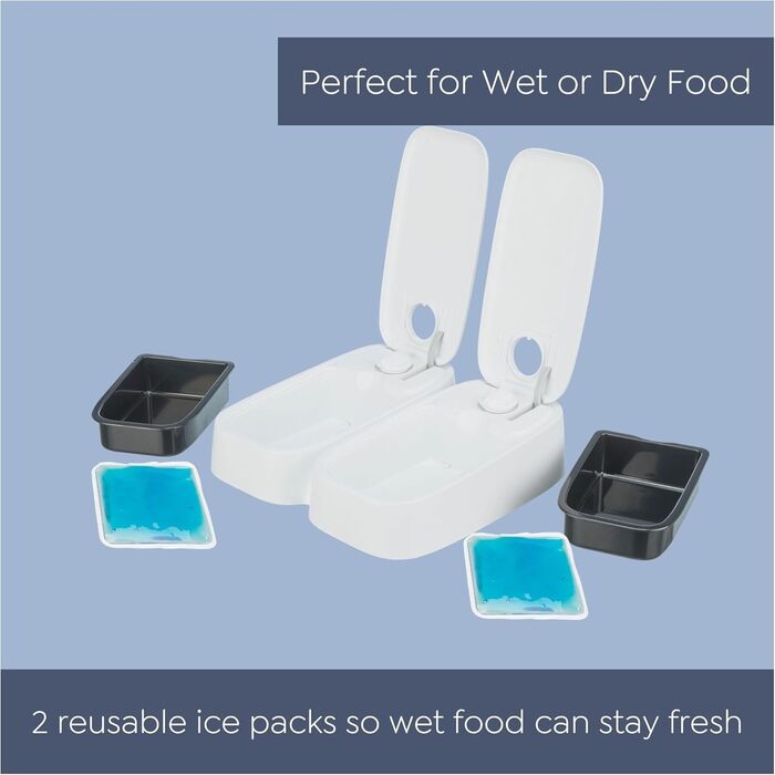 Автоматичний годівниця для собак та котів TRIXIE TX2, 2 контейнери по 0,3 л, чорно-біла, 24372