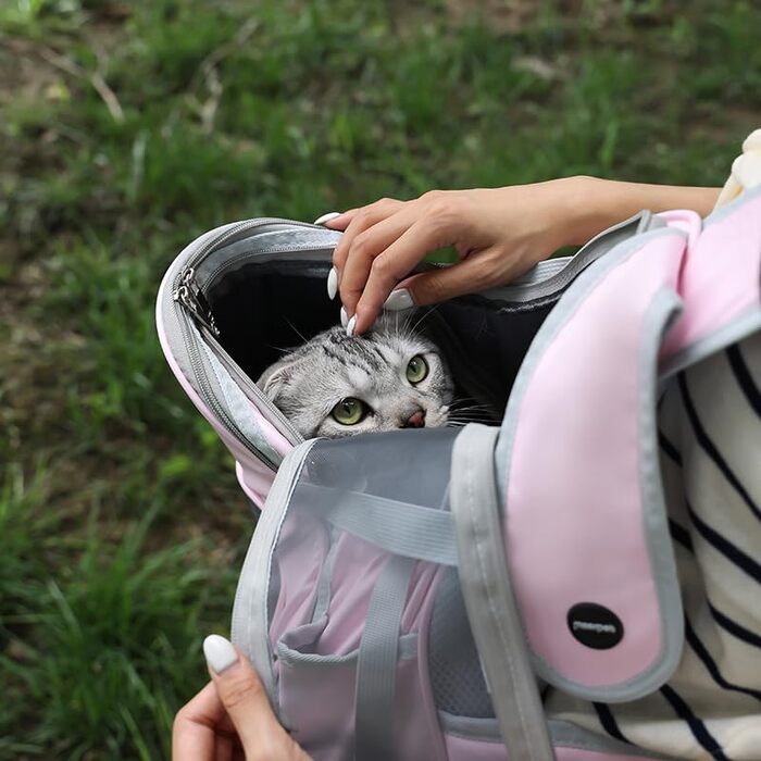 SOLAPOLLO Сумка-переноска для домашніх тварин через плече, до 9 кг, для цуценят та котів, рожева