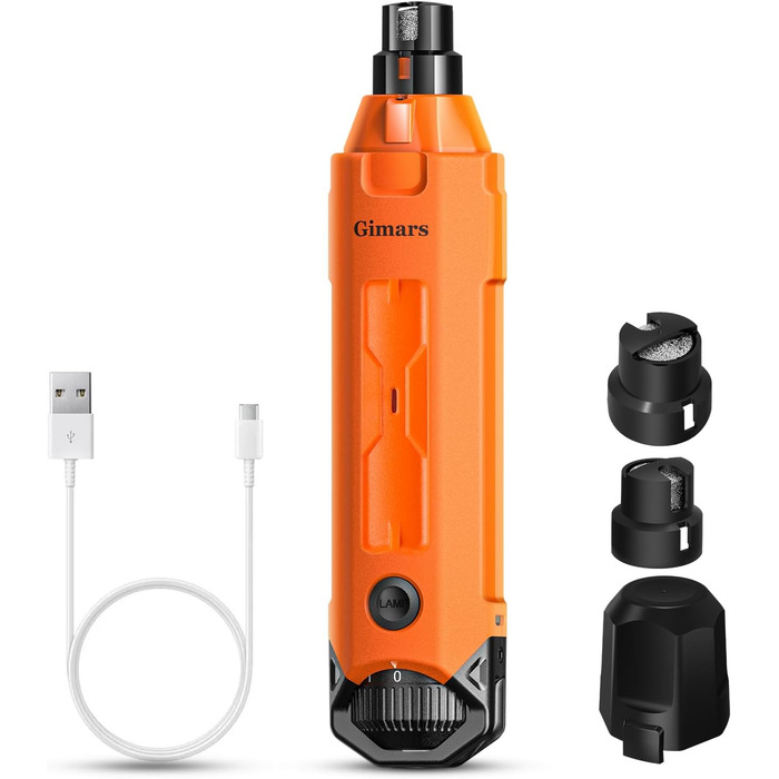 Шліфувальник для собак та котів Gimars з 6 режимами, LED-підсвічуванням, USB-зарядкою та регулюванням швидкості (12000 об/хв)