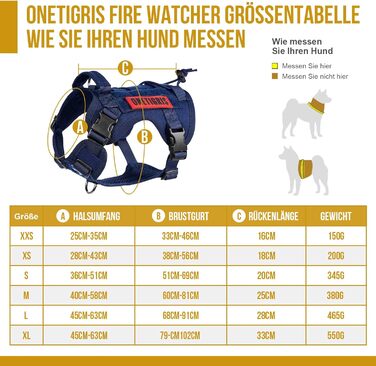 Шлея для собак OneTigris FIRE WATCHER, тактична, нейлон 1000D, з ручкою та 2 D-кільцями, безпекова, синя, розмір XS