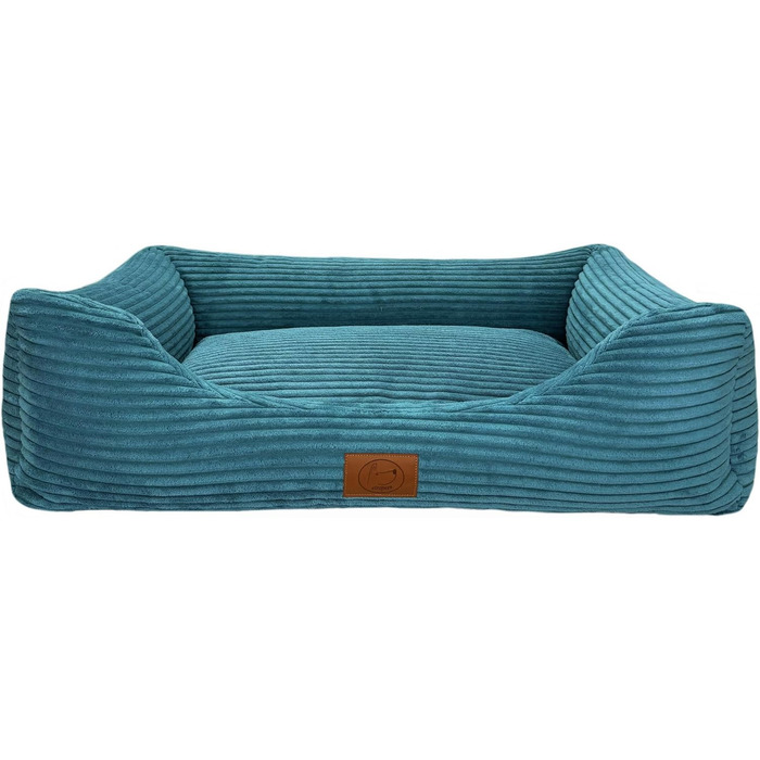 Ортопедичне ліжко для собак Elropet з м'якого корду, кошик для собак, XS/S/M/L/XL, блакитний колір, розмір XS (65x50x18 см)