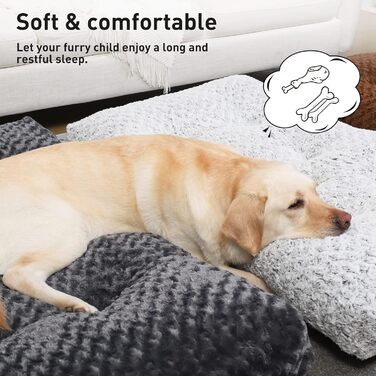 Квіткове ліжко для собак великих порід, XL, м'яке, нековзне, 105x70 см, сірий колір