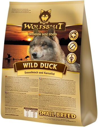 Сухий корм для малих дорослих собак WOLFSBLUT Wild Duck Small Breed з качкою, беззерновий, з суперфудами, 2 кг