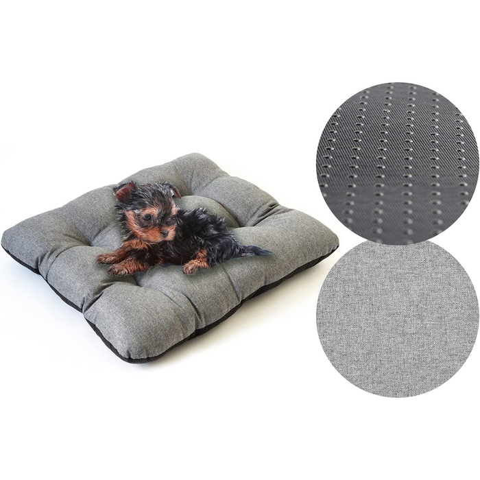 Килимок для собак середніх порід 70x55x7 см - Водонепроникний лежак для собак, котів, кроликів з антиковзаючою поверхнею, сірий льон