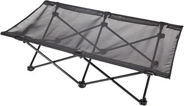 Ліжко для собак KingCamp підвищене, вуличне, чорне 57x57x23 см (L 121x68x30 см) - дихаючий сітчастий матеріал, антиковзні ніжки