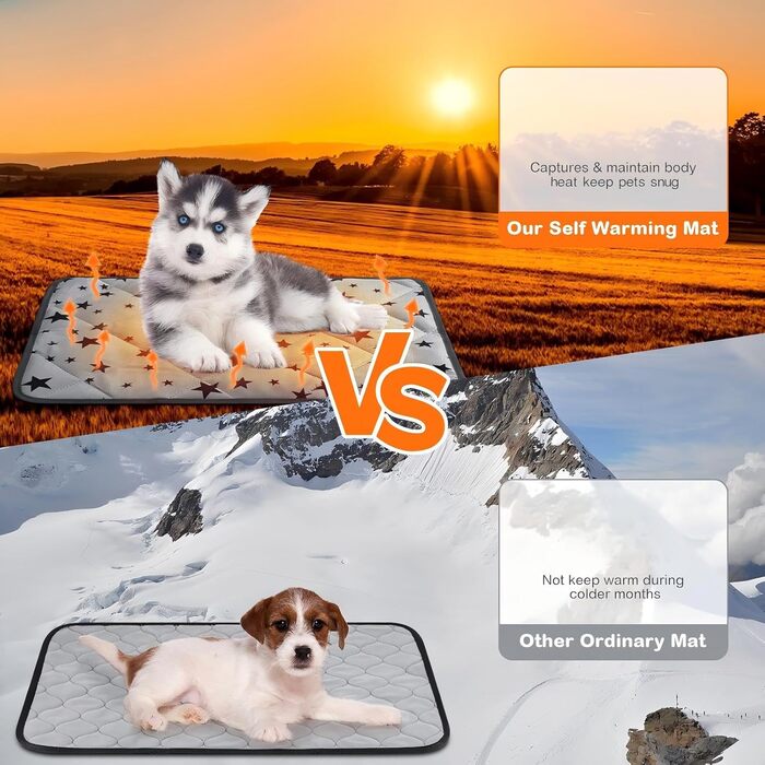 Самогріюча ковдра для котів та собак Namalu зі зірковим візерунком, 45 x 60 см. М'яка, тепла, миється, антиковзаюча, для дому та вулиці.