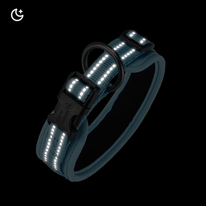 Нашийник для собак Exceent Eite Spanker: міцний, регульований, для навчання та прогулянок, чорний/блакитний (L)