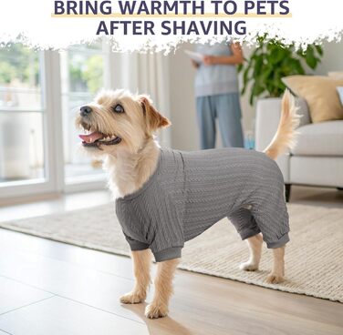Піжама для собак SCENEREAL: теплий зимовий халат, пуловер для цуценят, рожевий, розмір S (груди 20 дюймів), XL (груди 32 дюйми), сірий