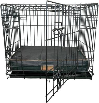 Ліжко для собак Ellie-Bo, розмір S, 56 x 41 x 10 см, чорний з коричневими паспалями. М'який матрац, водовідштовхувальний матеріал Oxford, наповнювач: поліестер. Підходить для клітки 61 см