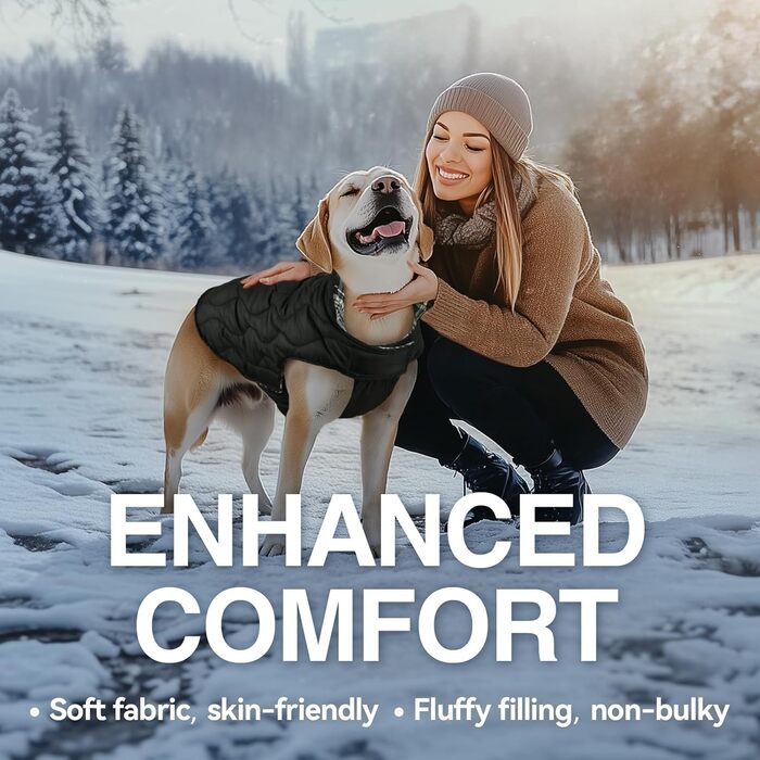 VIVAGLORY SoftJoy зимова куртка для собак, м'який софтшел, двостороння, на липучках, зелена, розмір M