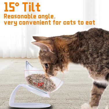 Набір з 3 прозорих мисок для котячого корму з підставкою, ложкою, антиблювотні, підняті миски для котів, цуценят, корму та води, пластикові миски для тварин