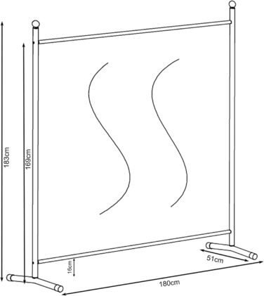 Ширма QUICK STAR з тканини, 180 x 178 см, Skull - для дому, саду, балкону