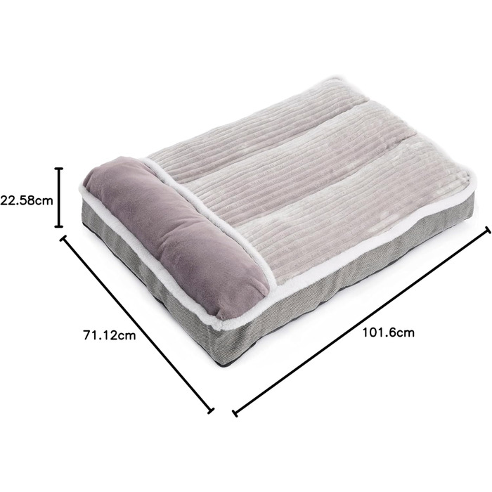 Крісло-ліжко для собак WINDRACING: м'яке, для великих, середніх та маленьких порід, сірого кольору. Розміри: 91x58x7.5 см, 102x71x8.9 см