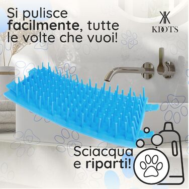 Силіконовий очищувач лап для собак з м'якою серветкою - безпечний засіб для миття лап для собак малого та середнього розміру (Блакитний, S/M)