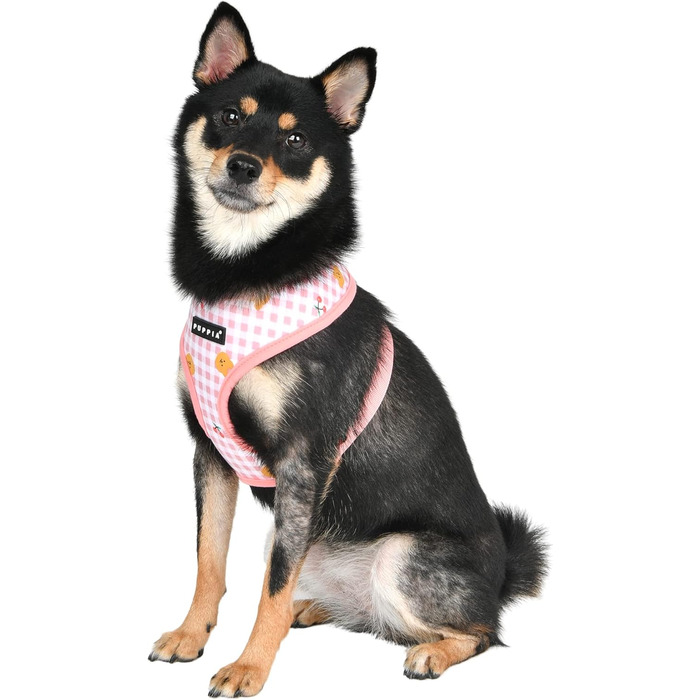 Шлейка для собак Puppia Baba, індійський рожевий, розмір Large - без нудоти та тяги, регульована