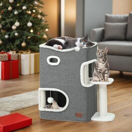 Будинок для котів YITAHOME, котяче ліжко, когтеточка, котяча нора для дому, багатофункціональні меблі для котів, сірий