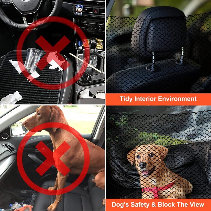 Сітка-перегородка для багажника автомобіля: безпечна сітка для собак, універсальний захист для домашніх тварин, 130 x 90 см