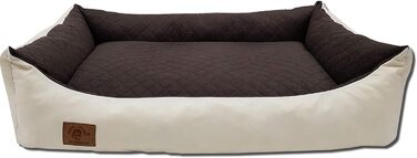 Ліжко для собак Odolplusz XXL - велике, м'яке, з можливістю прання | Розмір 100 x 70 x 19 см (Колір: Коричнево-бежевий)