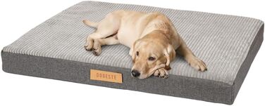 Ортопедичне велике ліжко для собак, подушка для собак, матрац для собак з пральною наволочкою, щадяще для суглобів, собаче ліжко/матрац з можливістю гравіювання імені (сірий, L 90 см x W 70 см x H 10 см)