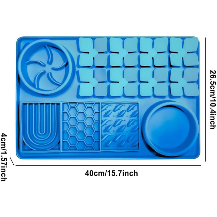 Килимок для годування собак та котів Slow Feeder з силікону, блакитний