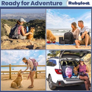 Rubyloo Оригінальний рюкзак для собак Doggy Bag – рюкзак для собак з відділенням для ноутбука, 2 BPA-вільні миски, контейнер для корму, серветка, кишеня для ласощів – сумка-рюкзак для собак та їх власників