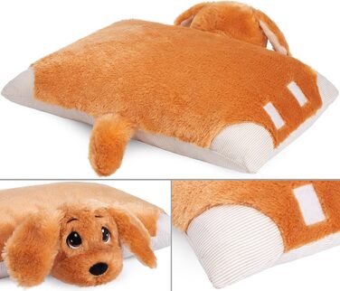 М'яка іграшка-подушка BRUBAKER, собака - 2 в 1 плюшевий звір та подушка - 40 x 30 см, коричнева