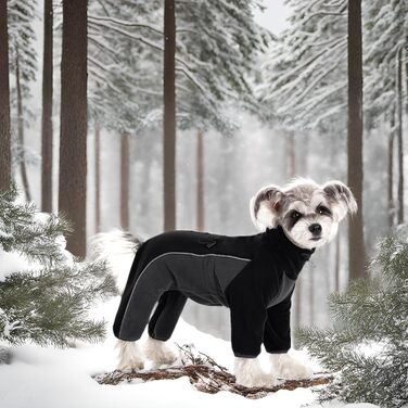 Теплий флісовий зимовий костюм для собак XL (чорний) - теплий, вітронепроникний, для собак середніх та маленьких порід