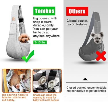 Сумка-кенгуру для собак та котів Tomkas, сірий колір, регульований ремінь, кишеня на блискавці, застібка на кнопку, розмір M