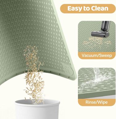 Килимок для котячого туалету Bartuke Katzenklo Matte, великий розмір 101 x 71 см, силіконовий, для контролю розсипання, м'який для лапок, легко миється (зелений)