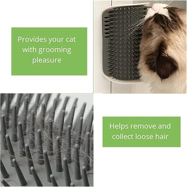 Щітка для котів 3-в-1: масажер, гребінець для короткої та довгої шерсті, щітка для догляду за обличчям, масажний кулястий інструмент для котів