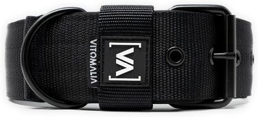 VITOMALIA® нашийник для собак 4 см, неопренова підкладка, чорна пряжка з нержавіючої сталі, для середніх порід (40-50 см, чорний)