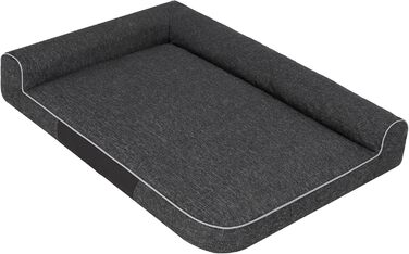Крісло-лежанка для собак, лежанка-гніздо, м'яке ліжко для собак, 80x53 см, чорний колір, EKOLEIN