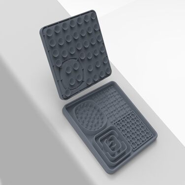 Лежак-іграшка для собак та котів з силікону, 20 см, повільний годівник, з лопаткою, чорний