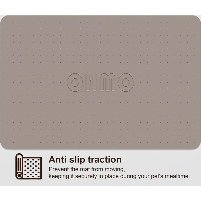 Підкладка під миску для собак та котів OHMO, 60x40 см, силіконова, неслизька, водонепроникна, бежева