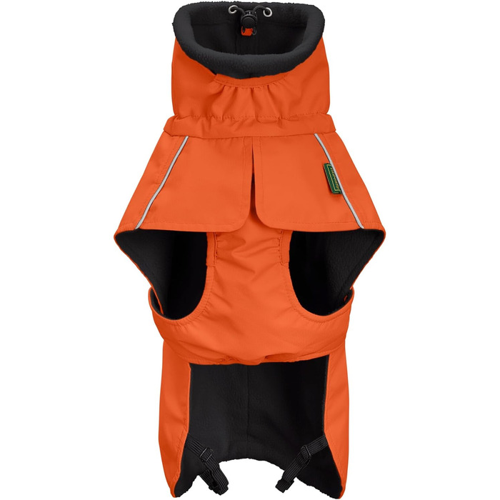 Теплий водонепроникний тег для такси для собак HUNTER NORDBY, оранжевий, з підкладкою, світловідбиваючий, для маленьких собак з довгим тілом, розмір 40