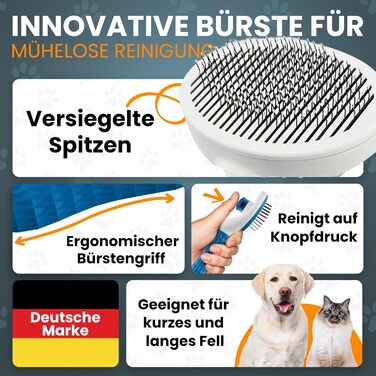 Набір щіток для котів та собак: для короткої та довгої шерсті. Включає ножиці для кігтів, зменшує випадіння шерсті, забезпечує блискучу шерсть, легко очищується. (Білий)
